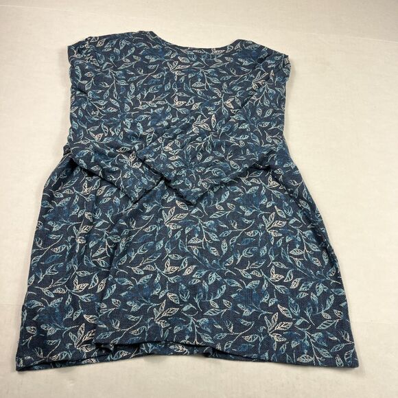 Lucky Brand Short Sleeve Womens Shirt Leaf Print Casual Natural Relaxed Top XL - Picture 10 of 11